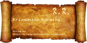 Krizmanits Katalin névjegykártya